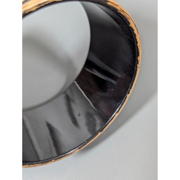 Vintage Lightweight Brown Black Swirl Wide Bangle Bracelet Plastic 8.5" - Picture 5 of 6